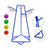 Early Learning 4 Hoop Kid Basketball Hoop Indoor/Outdoor Preschool Hoop Set Blue