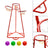 Early Learning 4 Hoop Kid Basketball Hoop Indoor/Outdoor Preschool Hoop Set Red