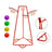 Early Learning 4 Hoop Kid Basketball Hoop Indoor/Outdoor Preschool Hoop Set Red