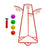 Early Learning 4 Hoop Kid Basketball Hoop Indoor/Outdoor Preschool Hoop Set Red