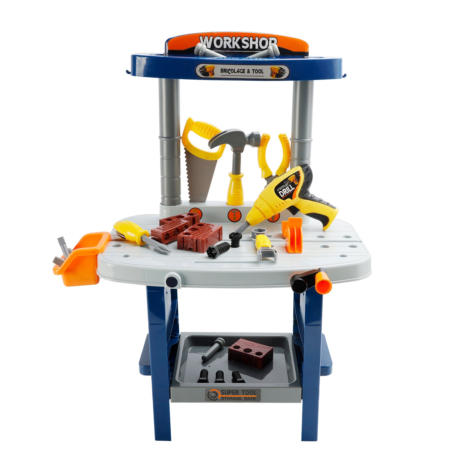 37+Pcs Kid Workbench Electric Drill Tool Pretend Play Workshop Construction Toy