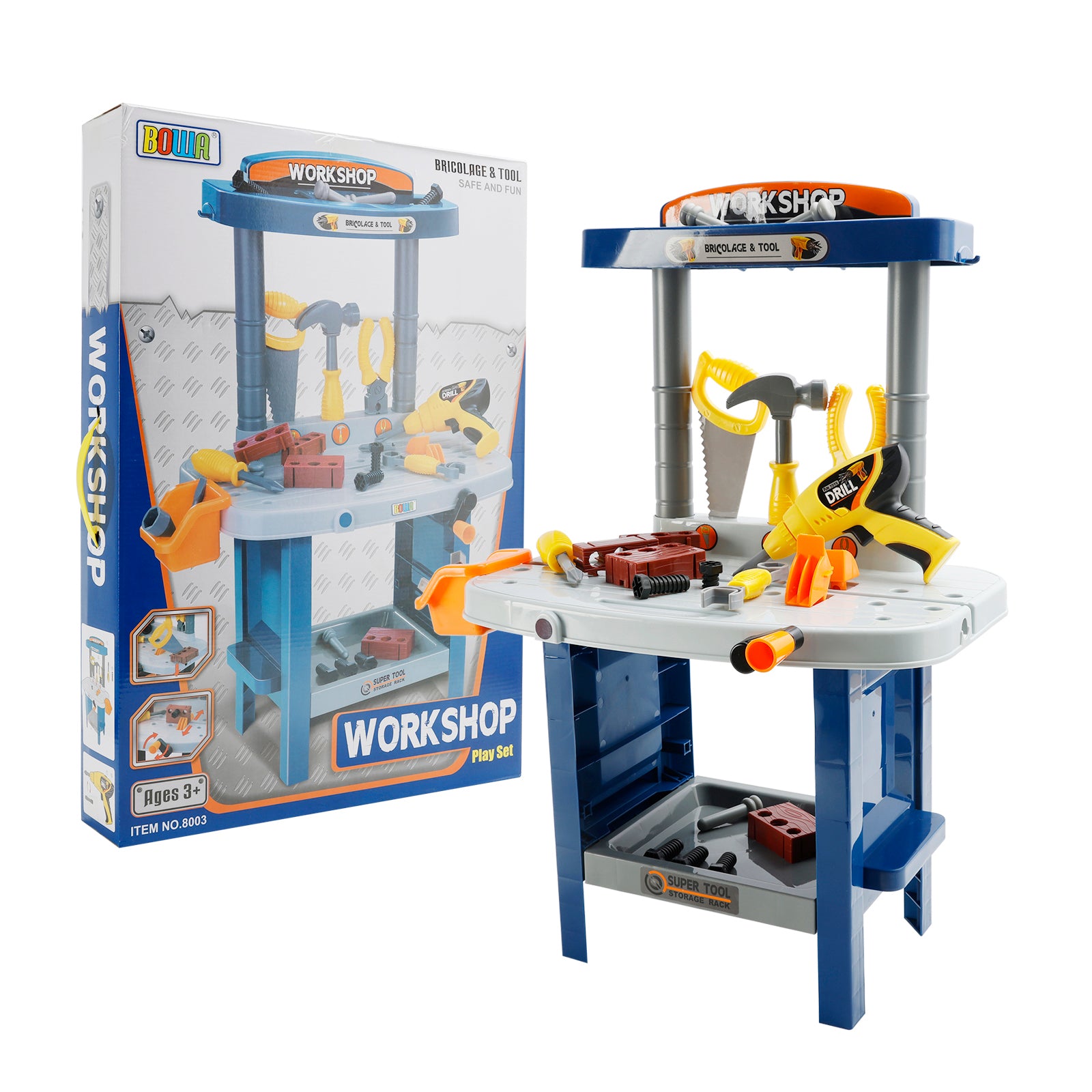 37+Pcs Kid Workbench Electric Drill Tool Pretend Play Workshop Construction Toy
