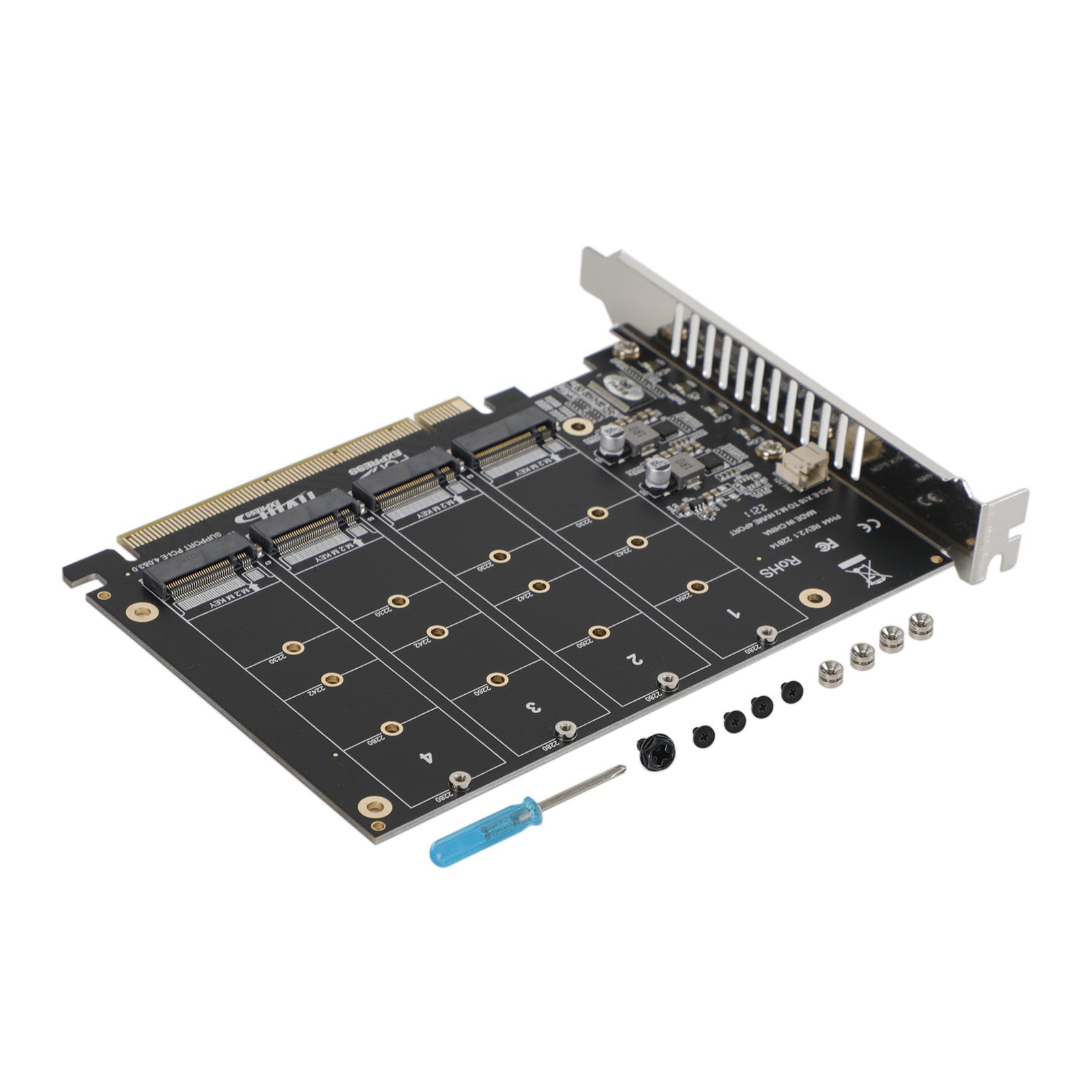PCI-E 4 Disk Expansion Card M.2 NVME X16 Adapter Expension Card 2230 2242 2260