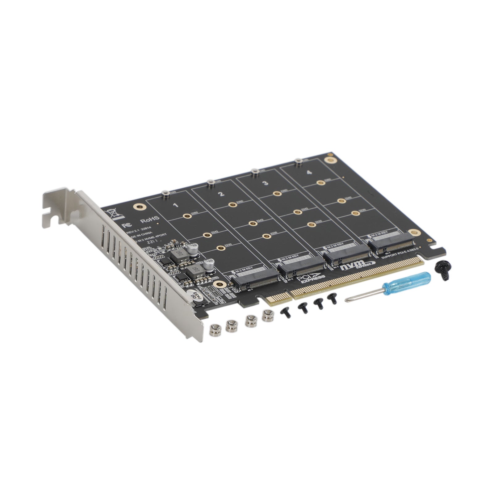 PCI-E 4 Disk Expansion Card M.2 NVME X16 Adapter Expension Card 2230 2242 2260