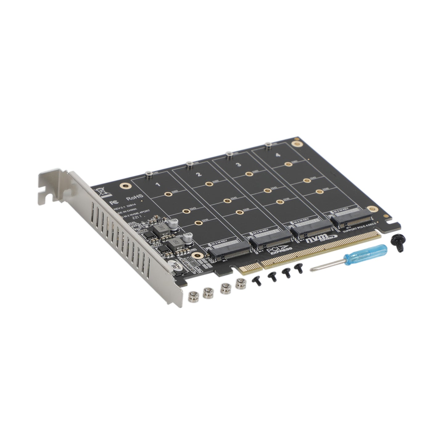 PCI-E 4 Disk Expansion Card M.2 NVME X16 Adapter Expension Card 2230 2242 2260