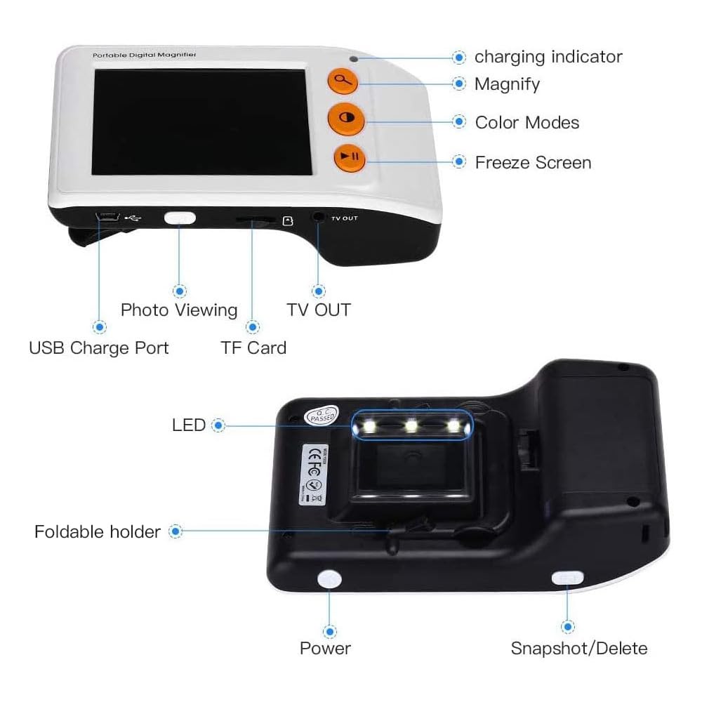 Eyoyo Digital Magnifier for Seniors - Reading Aid, 2X-25X Zoom