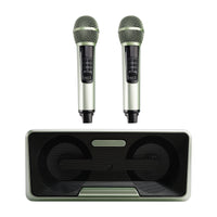 Portable Karaoke Machine with 2 Wireless Microphones, 20W Bluetooth Speaker System for Kids & Adults, Home Party (Green)