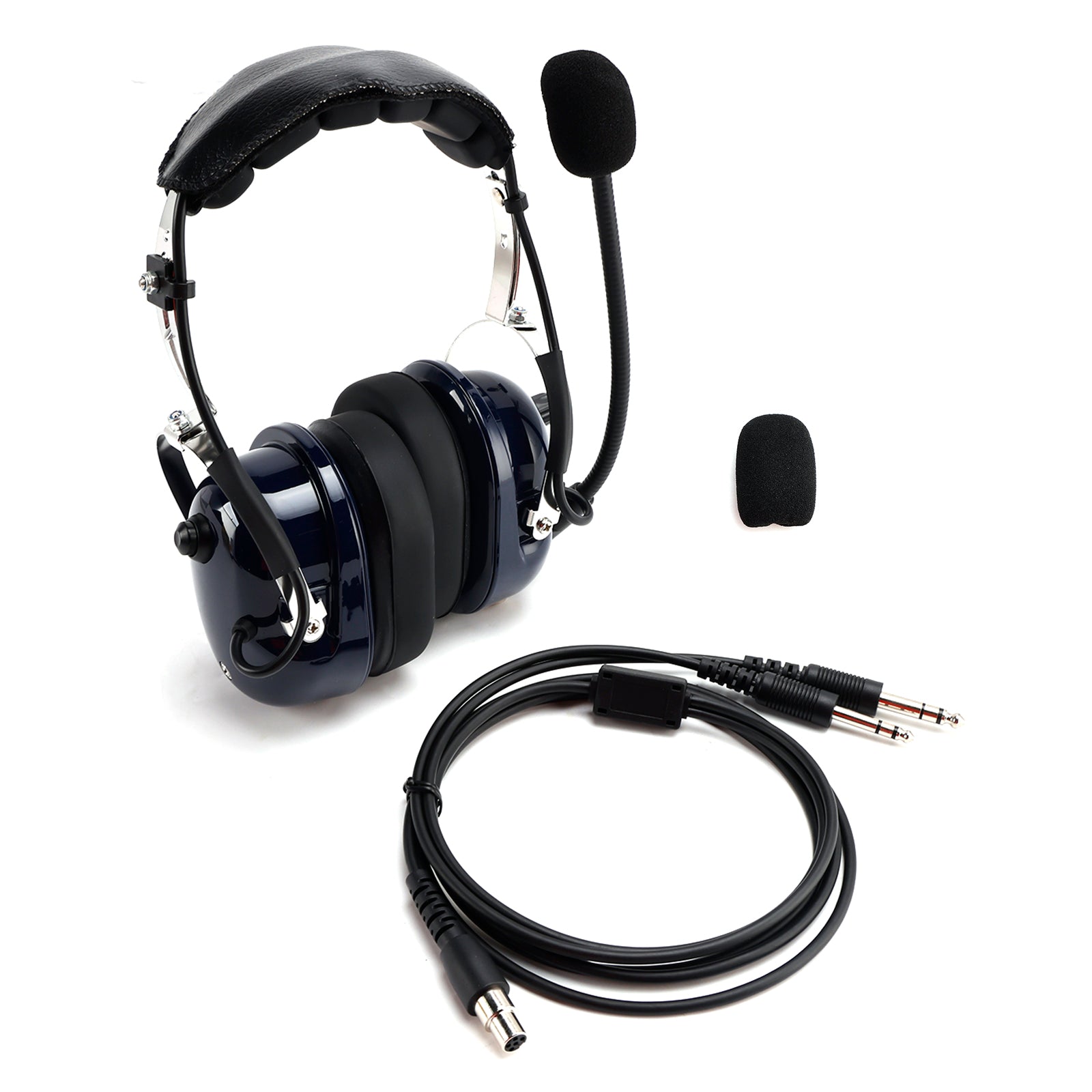 Pilot Noise-Cancelling Headset with 6.3/5.2mm GA Plugs Universal for Aircraft