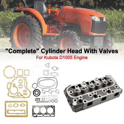 Complete Engine Cylinder Head with Full Gasket Kit for Kubota D1005 Engine