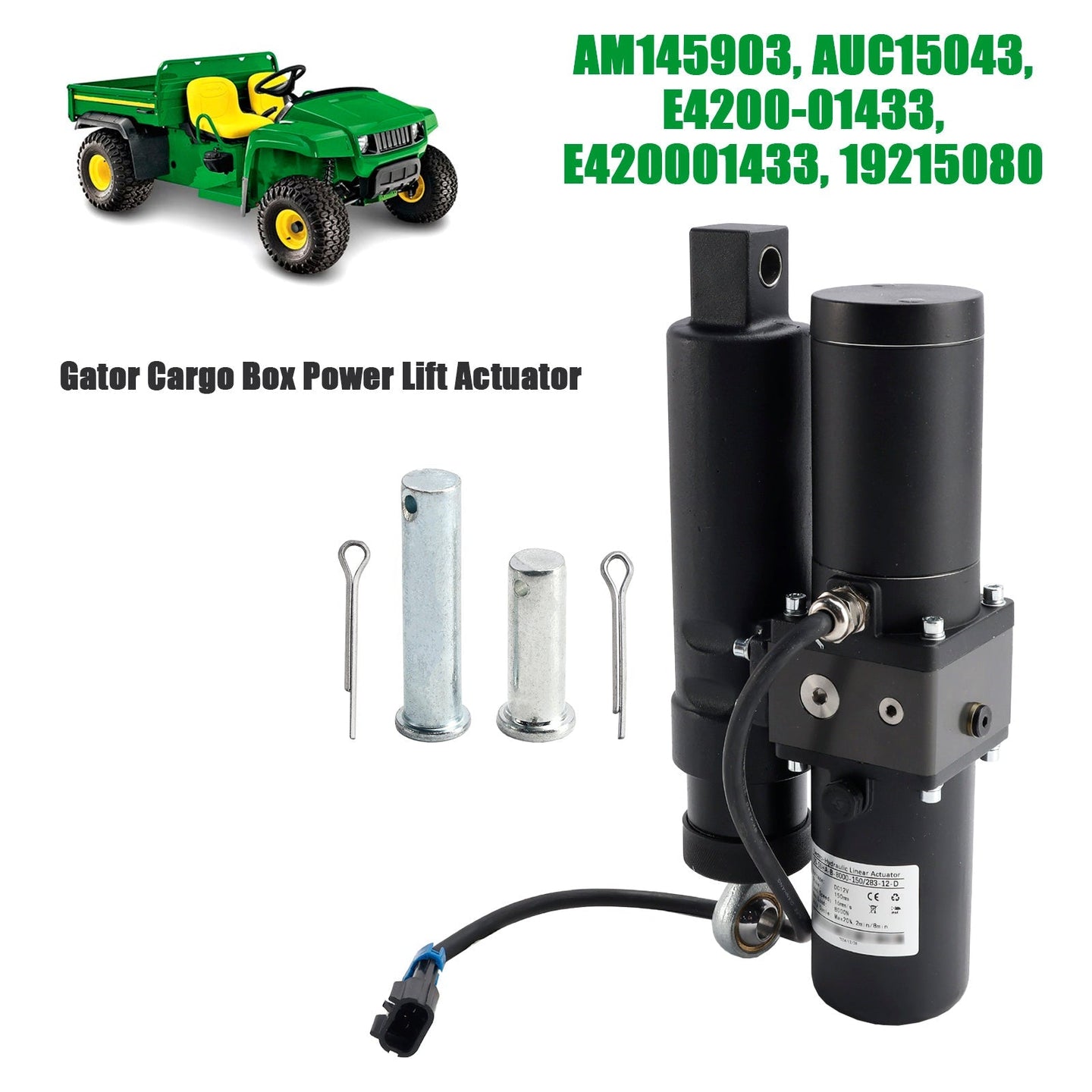 AM145903 AUC15043 Gator Cargo Box Power Lift Actuator for John Deere HPX Series: 4X2 4X4 TRAIL 615E 815E for John Deere XUV Series: 625I, 825I, 825I S4, 855D, 855D S4, 825M, 825MS4, 835E, 835M