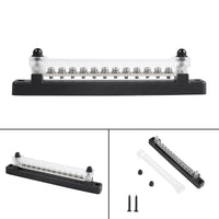 12 Terminal Bus Bar 150A Power & Ground Distribution Block – Automotive Wire Block Kit for Car, Truck, RV, Marine, Boat