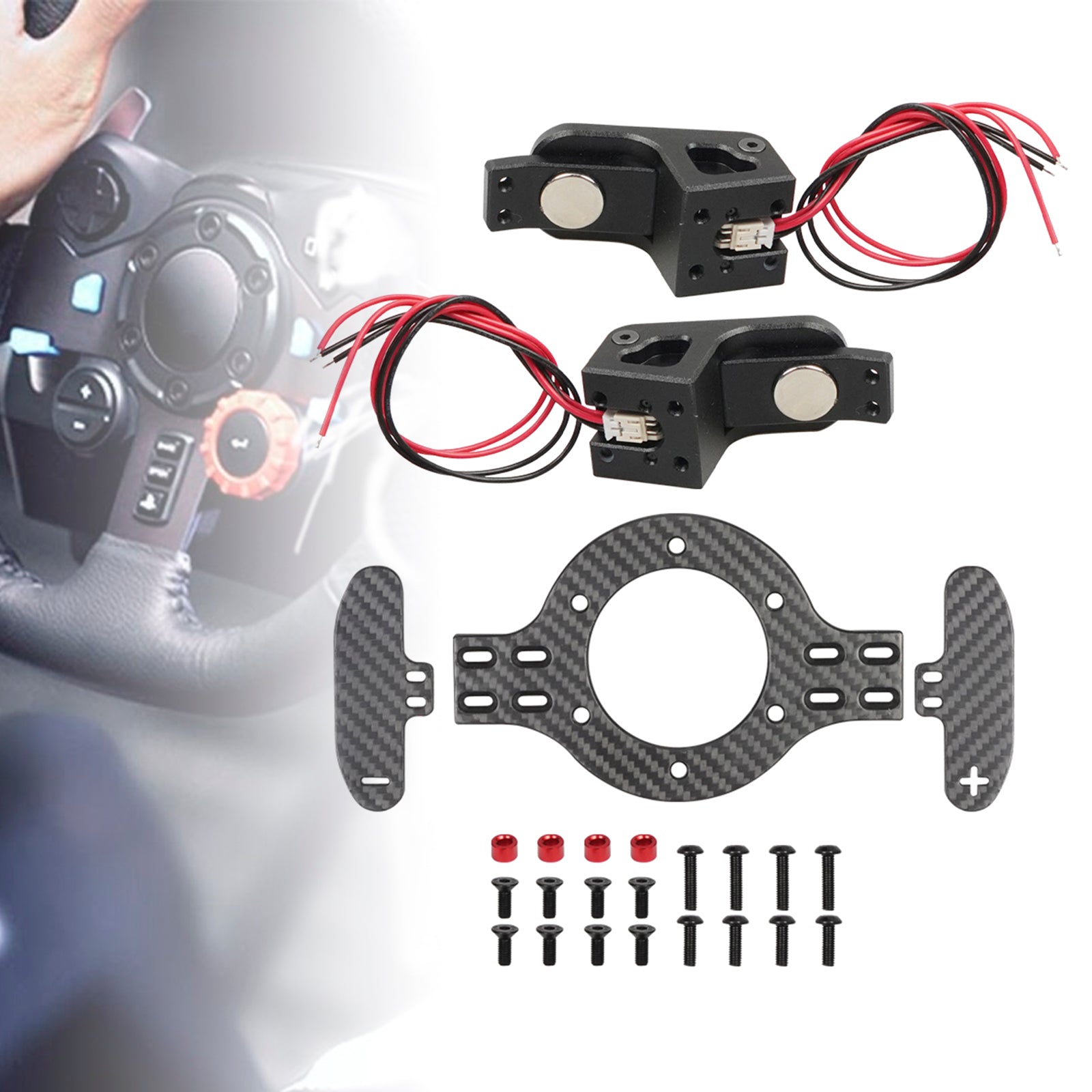 Shift Paddles Racing Game Simulation Steering Wheel with Mount For Logitech G923