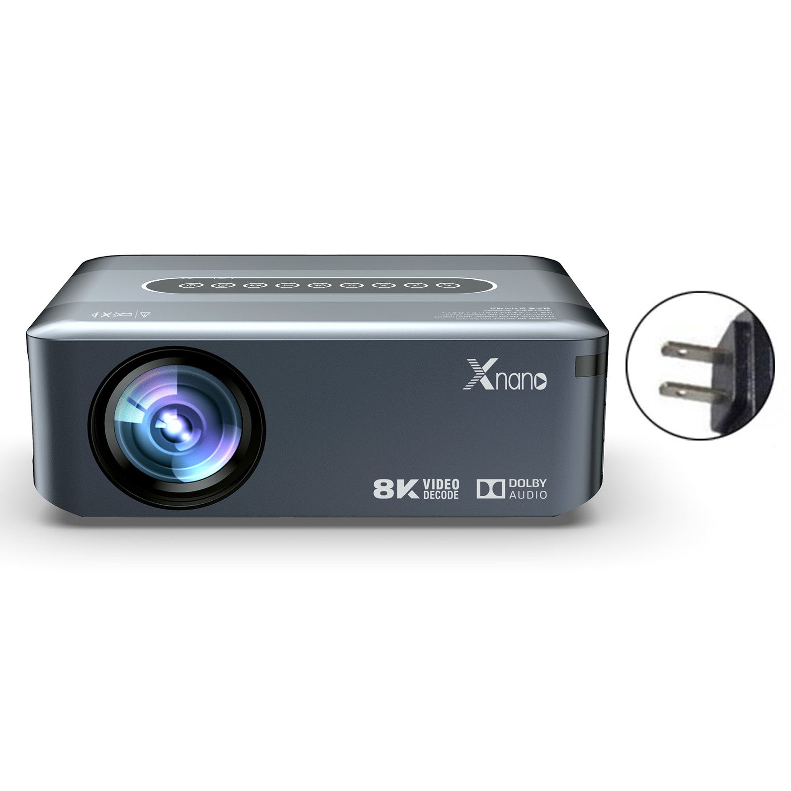 Native 1080p Smart Projector with Android 9.0, WiFi & Bluetooth, Supports 8K/4K, Home Theater Movie Projector with Voice Remote
