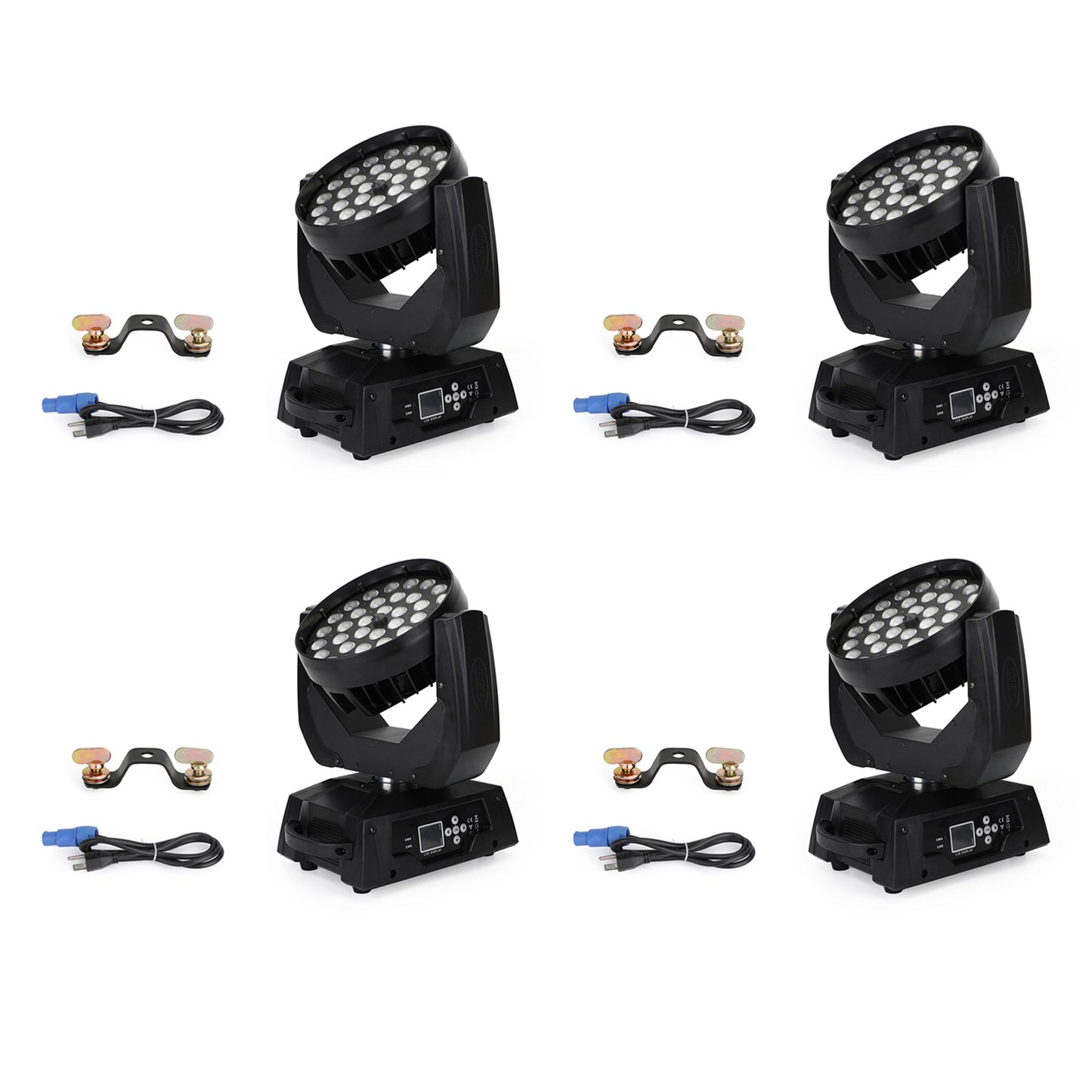 4Pcs 36 x 10W RGBW 4in1 LED Zoom Moving Head 360W Wash Stage Light DMX 15CH