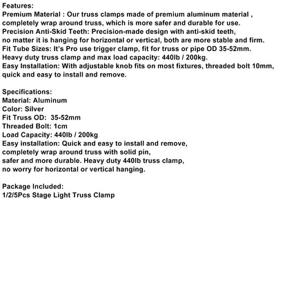 1/2/5Pcs Stage Light Truss Clamp Fit Od 35-52mm Pipe For Moving Head Par Light