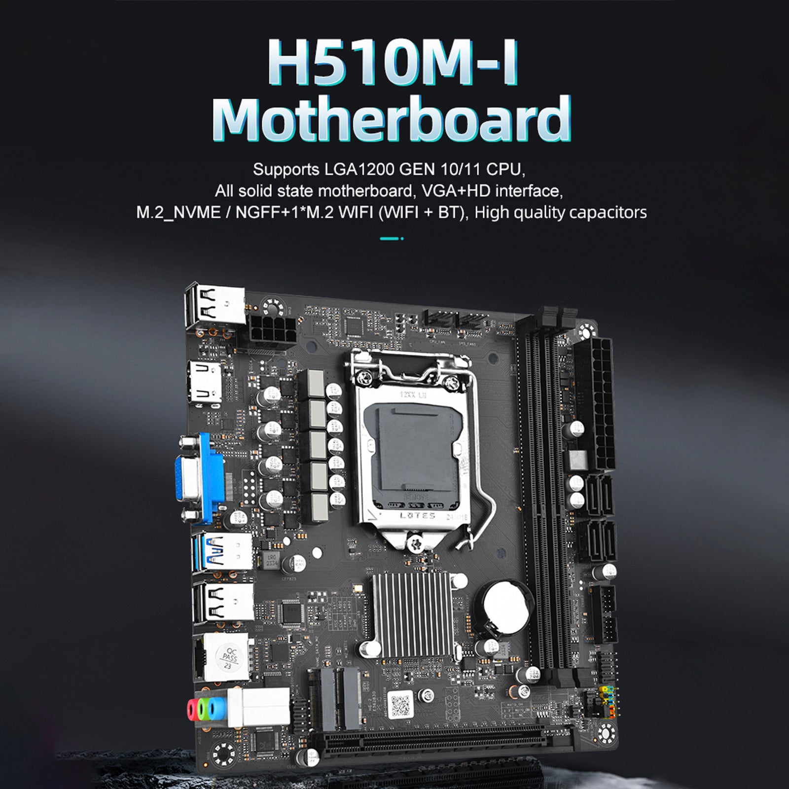 H510M-I Desktop Computer Motherboard LGA1200 CPU 1200-Pin DDR4 Memory NVME WIFI