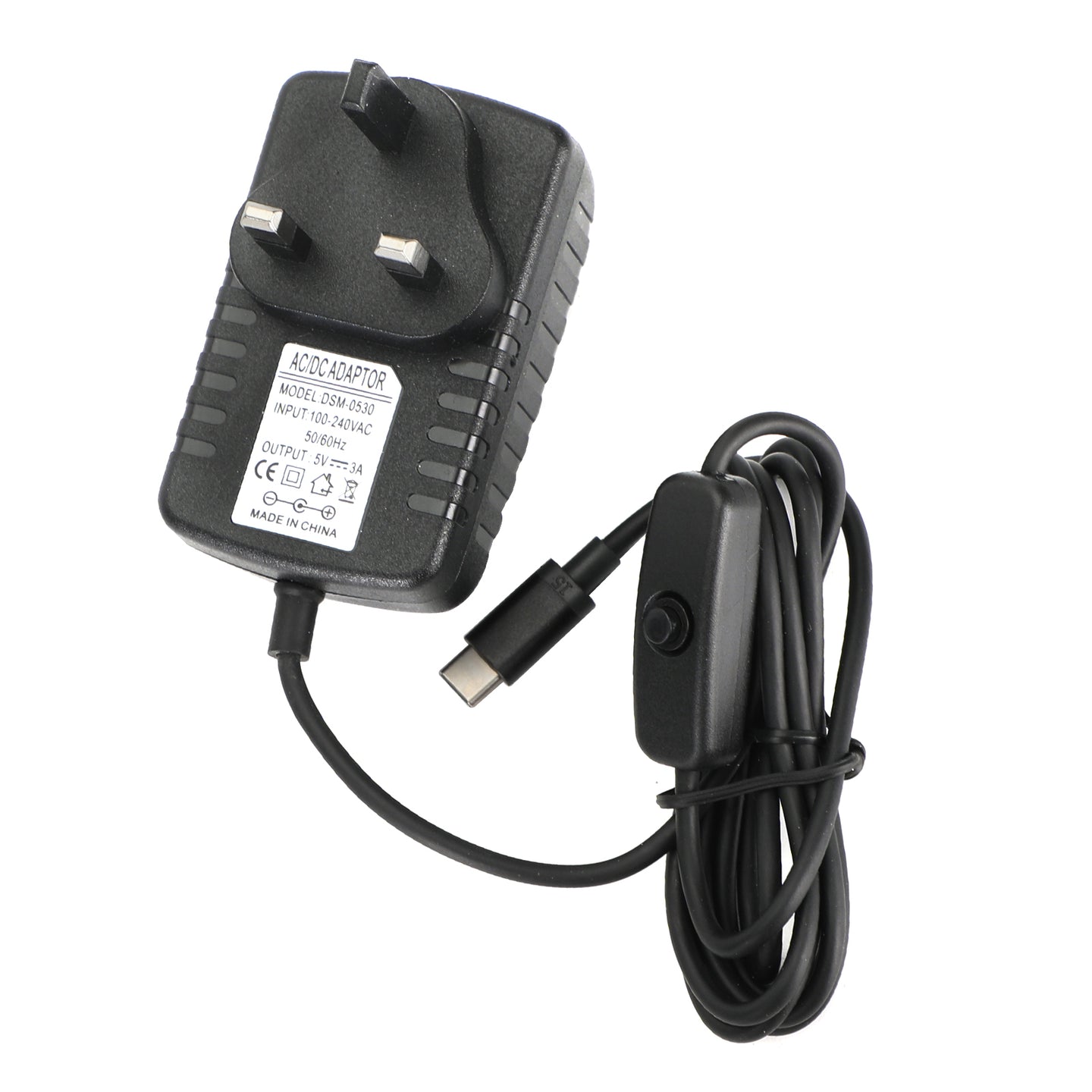 5V/3A Power Adapter USB Type-C Charger Switch for Raspberry Pi 4 Model B UK Plug