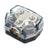 Plastic housing Distribution Block 1x0 In 2x0 GA Out Block Splitter Fusebox Heat resistant Splitter Nickel Plated Clear Cover for Car Audio Marine