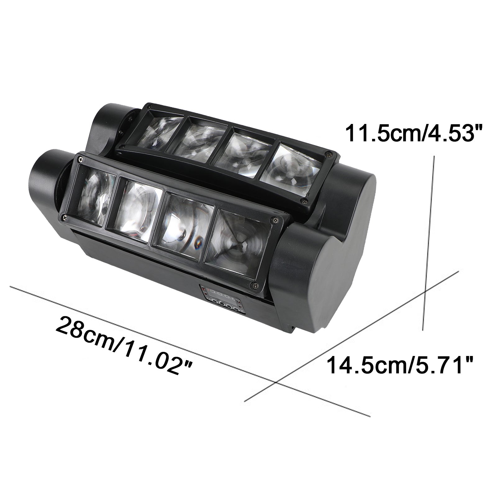80W LED Spider Moving Head Light, 8x10W RGBW 8-Beam DMX & Sound Activated Stage Light for DJs & Parties