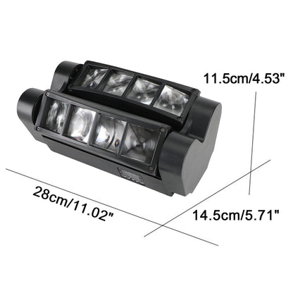 80W RGBW LED Spider Moving Head Stage Light – 8 LED, DMX for DJ, Disco, Party & Stage