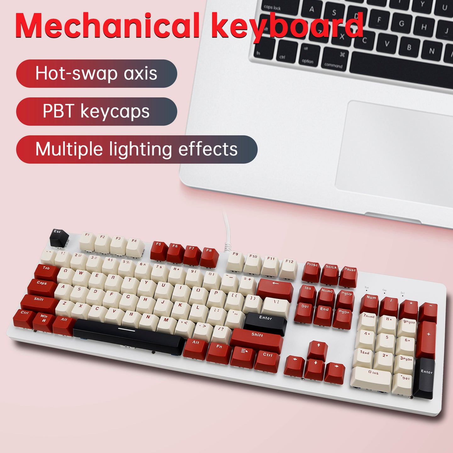 104Key Wired Mechanical Linear Switch Gaming Keyboard Hot-Swappable Customizable