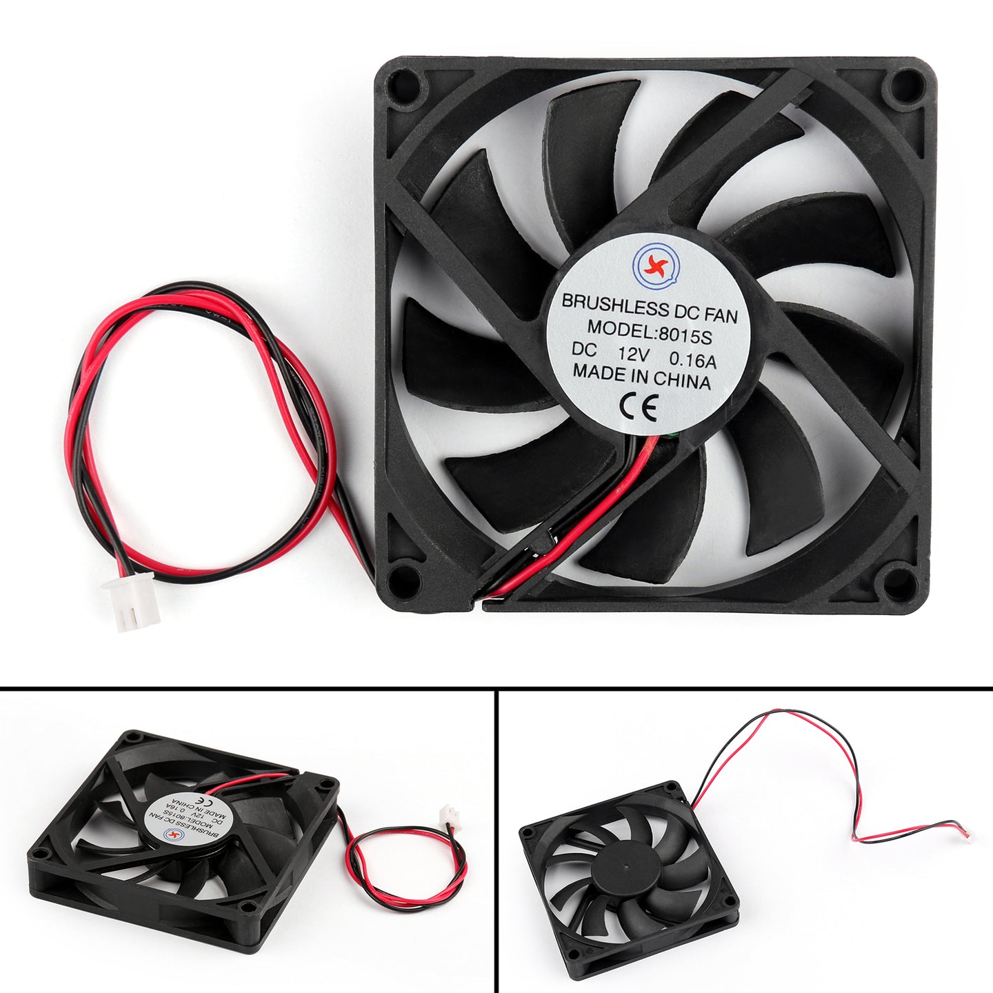 10PCS DC Brushless Cooling PC Computer Fan 12V 8015s 80x80x15mm 0.16A 2 Pin Wire