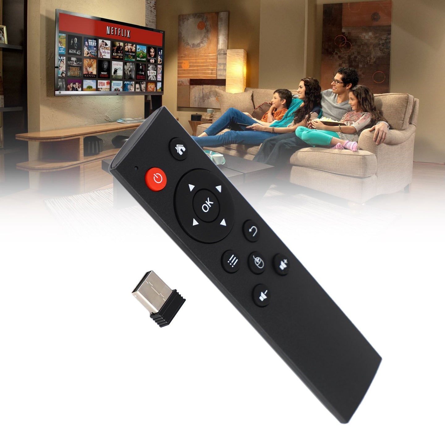 2.4G USB Mini Wireless Keyboard – Remote Control for HTPC, Smart TV & Media Box