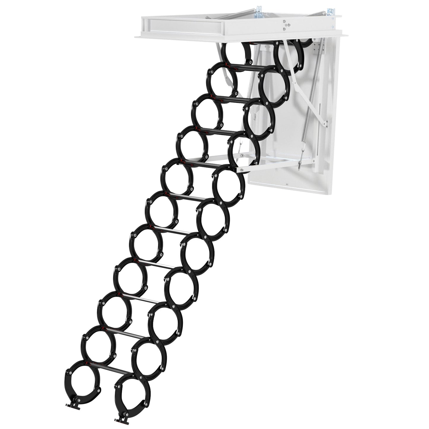 11-Step Folding Attic Ladder for 39.4" x 27.5" Opening, 660 lbs Capacity Pulldown Ceiling Stairs, up to 9.84ft Floor Height (Upgraded)