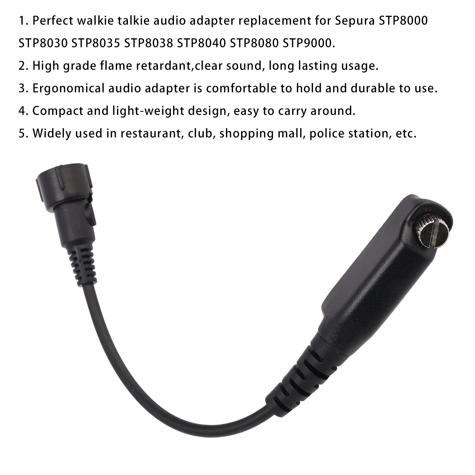 Replaceable Aviation Plug Converter Cable for Sepura STP8038 STP8040 STP8080