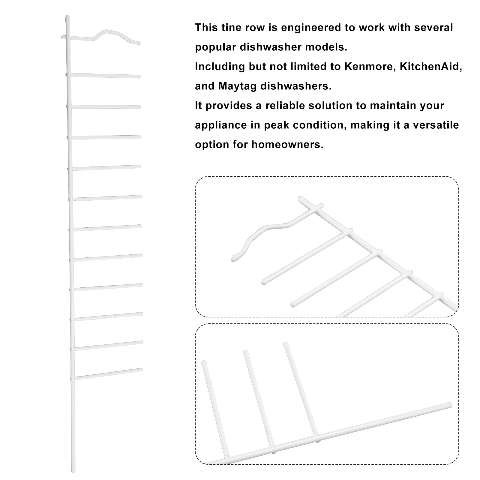 2x W10728160 Tine Row For Kenmore KitchenAid Maytag Dishwasher