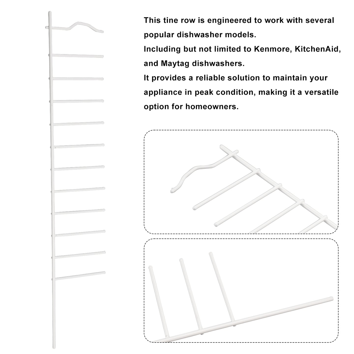2x W10728160 Tine Row For Kenmore KitchenAid Maytag Dishwasher