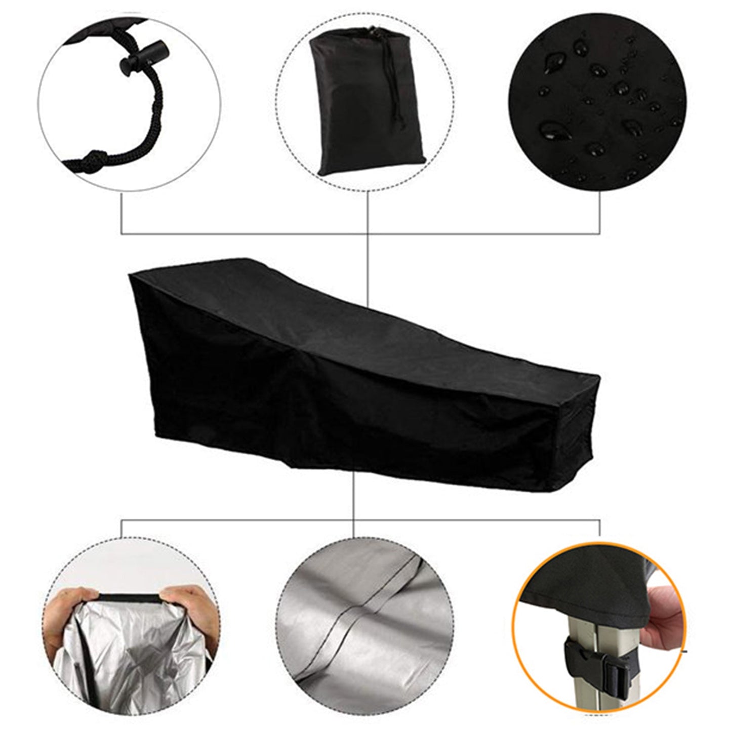Waterproof Sun Lounge Chair Dust Oxford Outdoor Garden Patio Cover