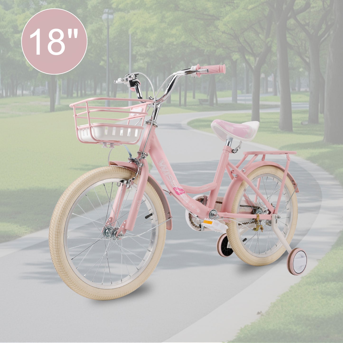 16"/18" Child Bicycle Girls Bike with auxiliary wheels & Rack & Basket