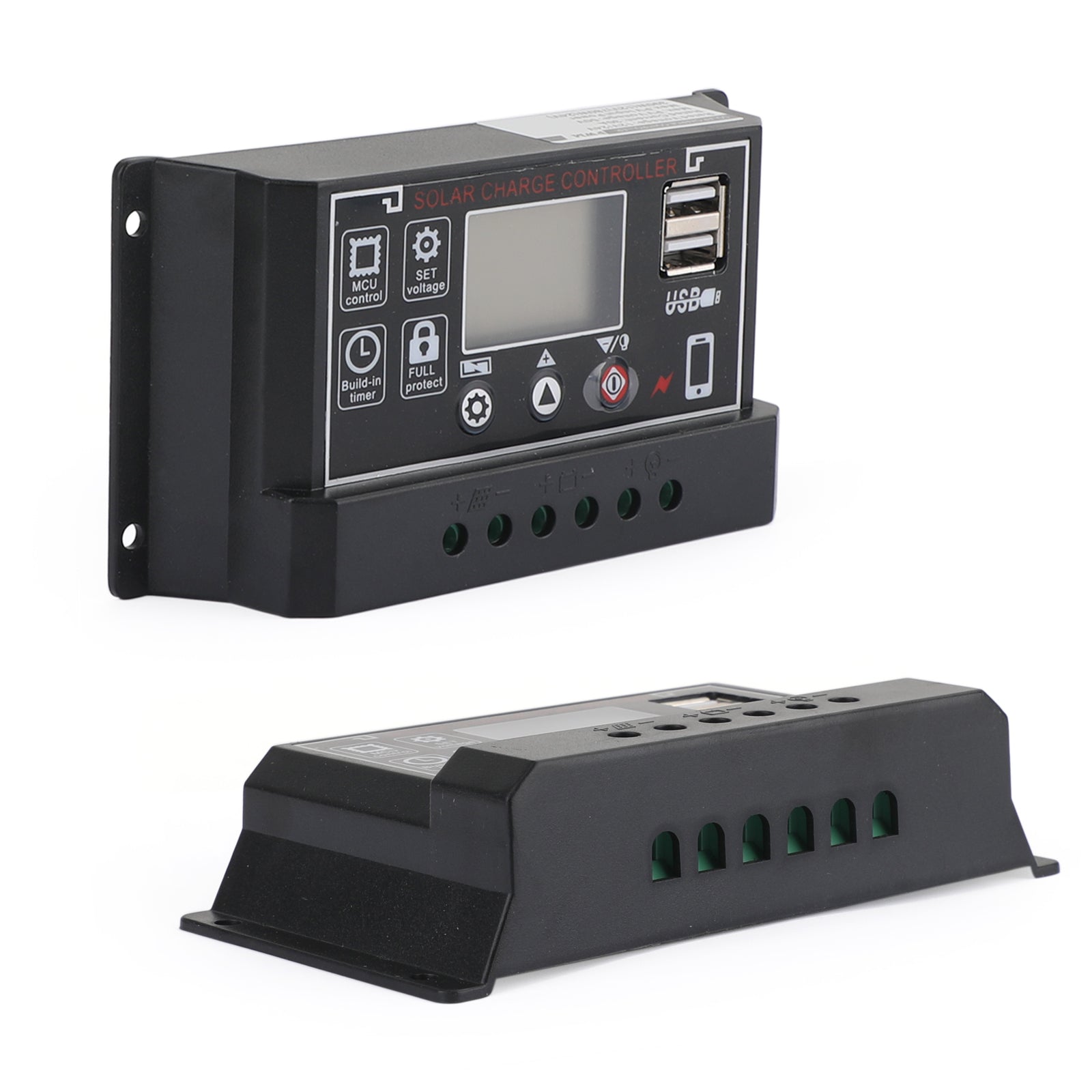 30A 12V/24V Solar Panel Battery Regulator Charge Controller PWM 4-Stage Dual USB