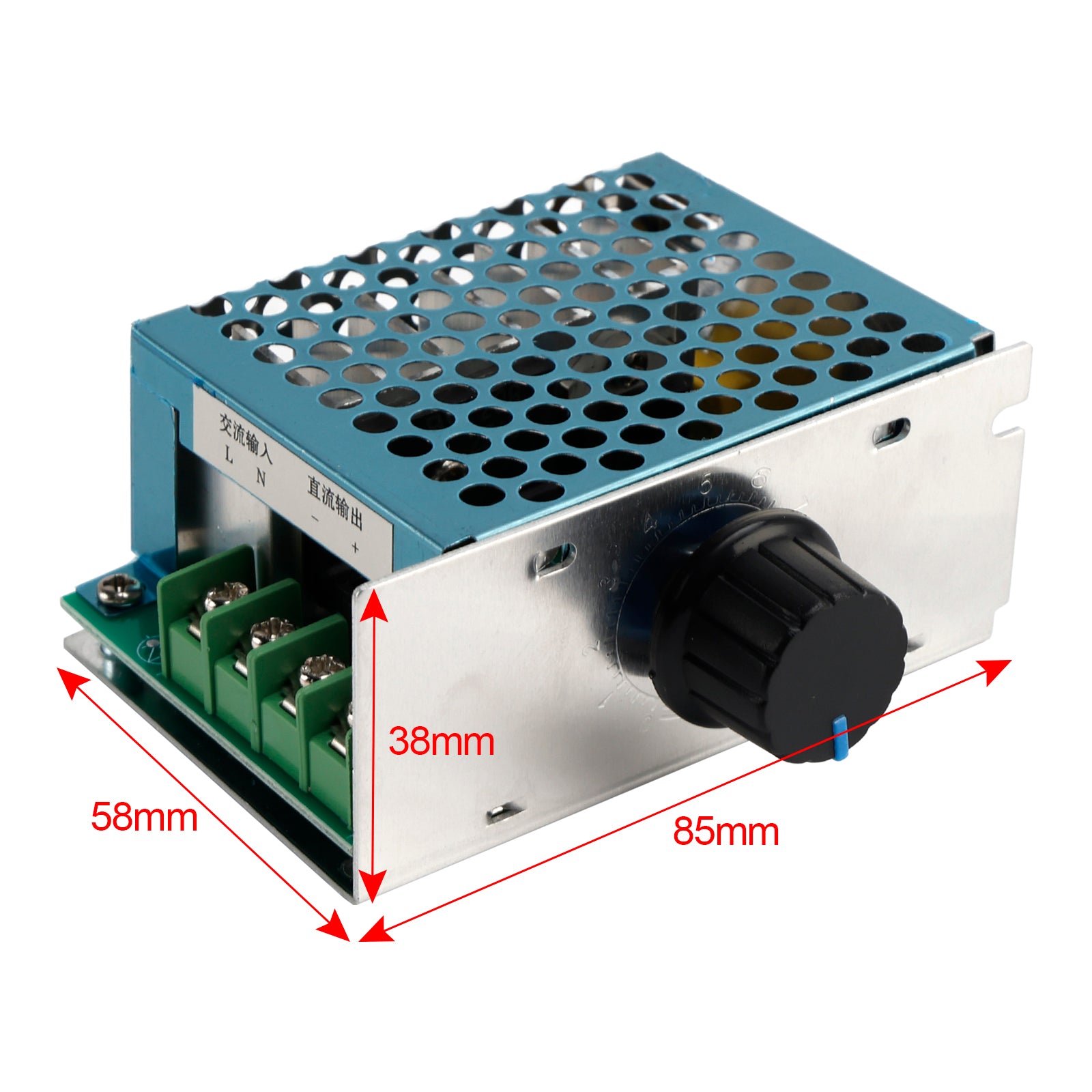 AC 220V Input Knob 20A PWM DC 220V Motor Speed Controller Regulator Switch