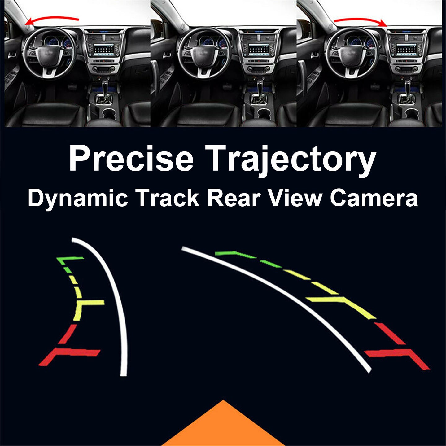 Dynamic Trajectory Car Backup Camera – Rear View Reverse Parking Camera with Moving Guide Lines