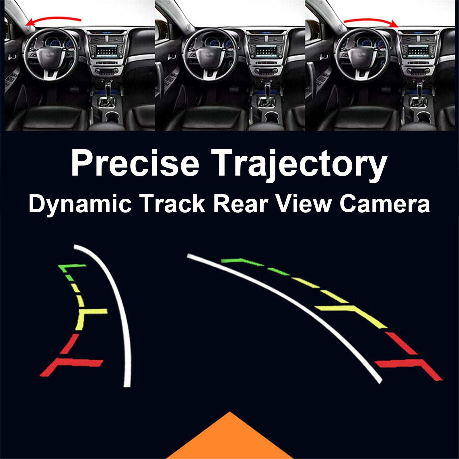 Dynamic Trajectory Car Backup Camera – Rear View Reverse Parking Camera with Moving Guide Lines