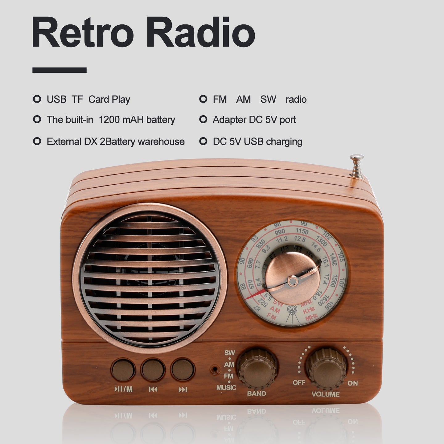 Retro Bluetooth Speaker – Vintage Style Mini Radio with Multifunction Music Player for Home & Travel
