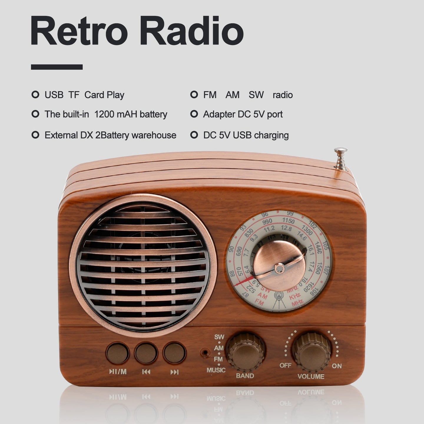 Retro Bluetooth Speaker – Vintage Style Mini Radio with Multifunction Music Player for Home & Travel