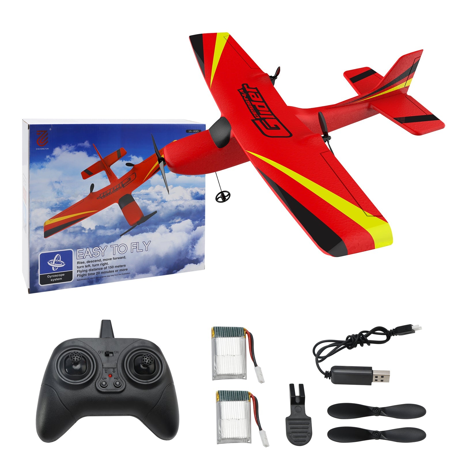 Z50 RC Airplane ¨C 2CH Indoor Plane with 2 Batteries & Gyro