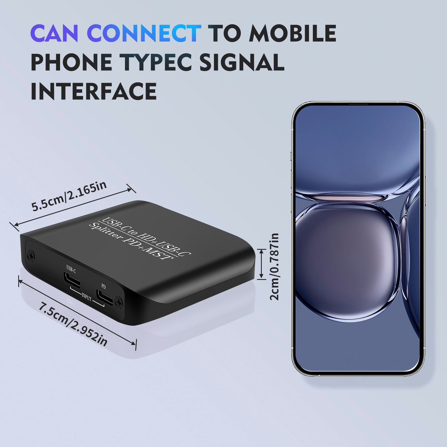4K60TYPE-C to HDMI+TYPE-C Adapter Support Different Same Display Splitter MST/PD