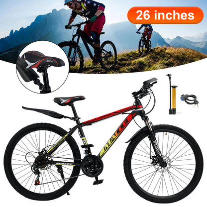 26 inch 24-Speed Mountain Bike with Suspension & Dual Disc Brakes