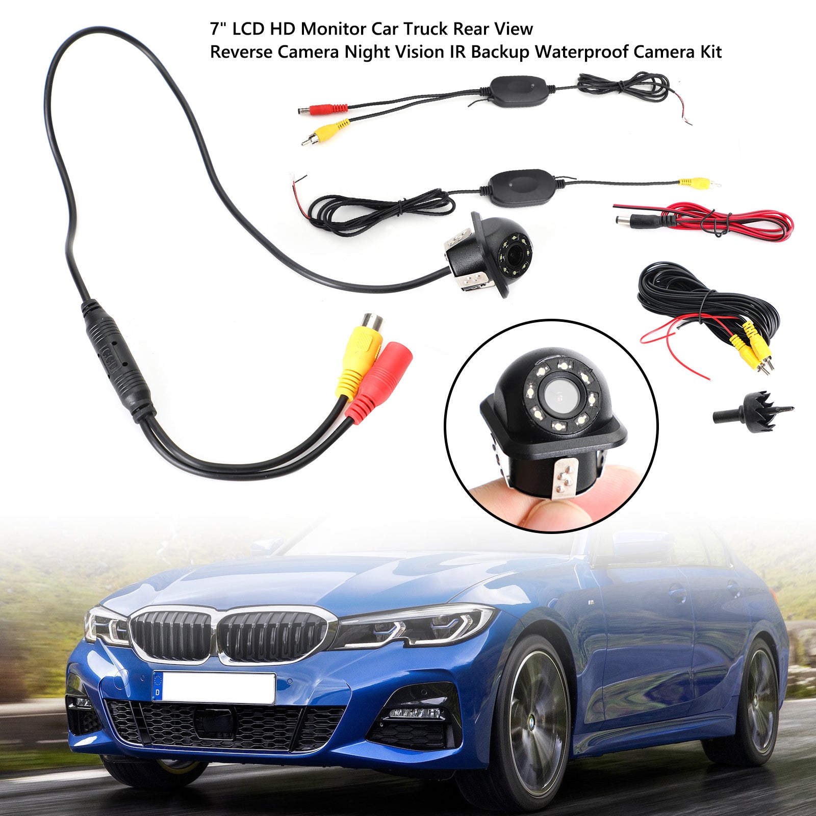 170° HD CMOS Car Wireless Rear View Backup Reverse Camera Night Vision 8 LED