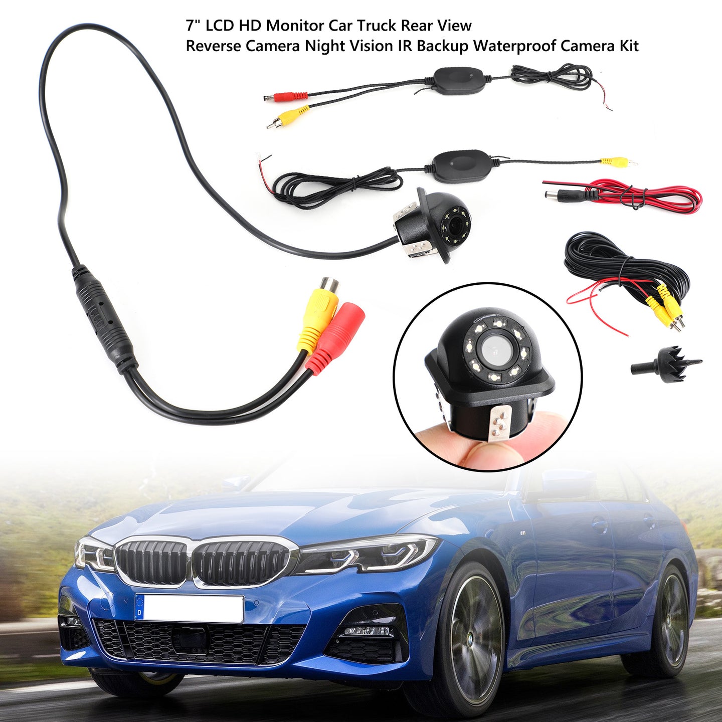 170° HD CMOS Car Wireless Rear View Backup Reverse Camera Night Vision 8 LED