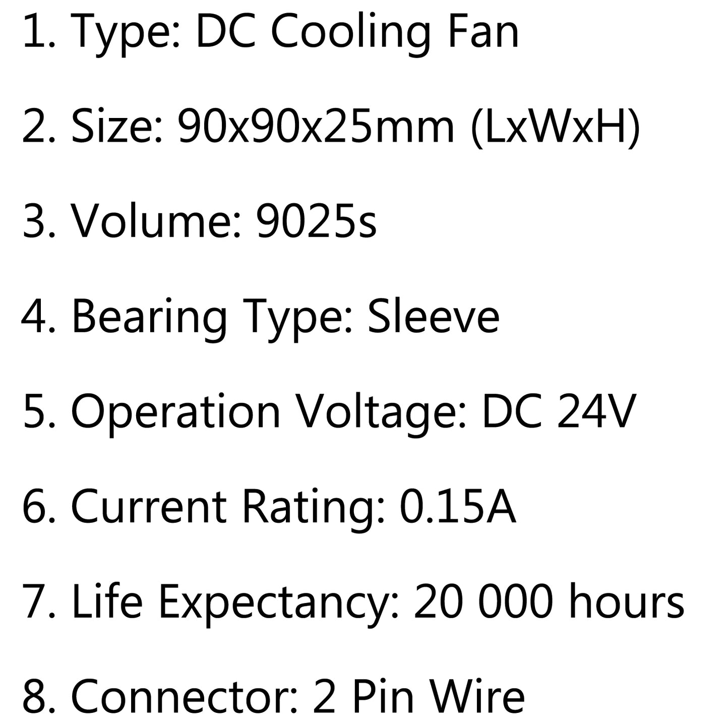 4Pcs DC Brushless Cooling PC Computer Fan 24V 9025s 90x90x25mm 0.15A 2 Pin Wire