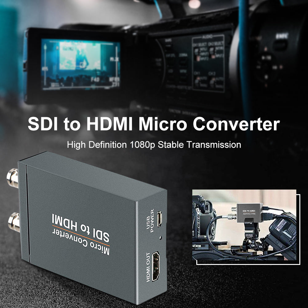 3G/HD-SDI to HDMI Converter Splitter with SDI Loop Output, 1080p Mini Video Adapter