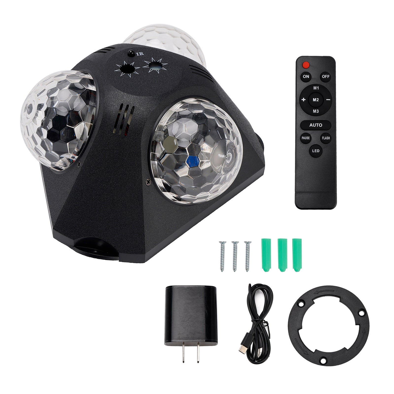 3Head Sound Activated Magic Ball Strobe Light With Remote Control For Home Party