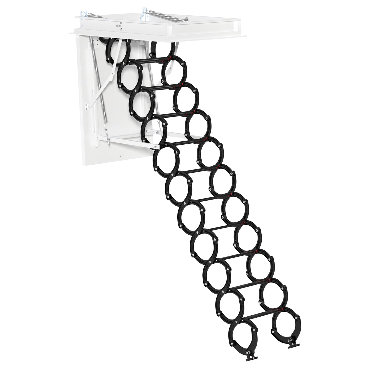 11-Step Folding Attic Ladder for 39.4" x 27.5" Opening, 660 lbs Capacity Pulldown Ceiling Stairs, up to 9.84ft Floor Height (Upgraded)