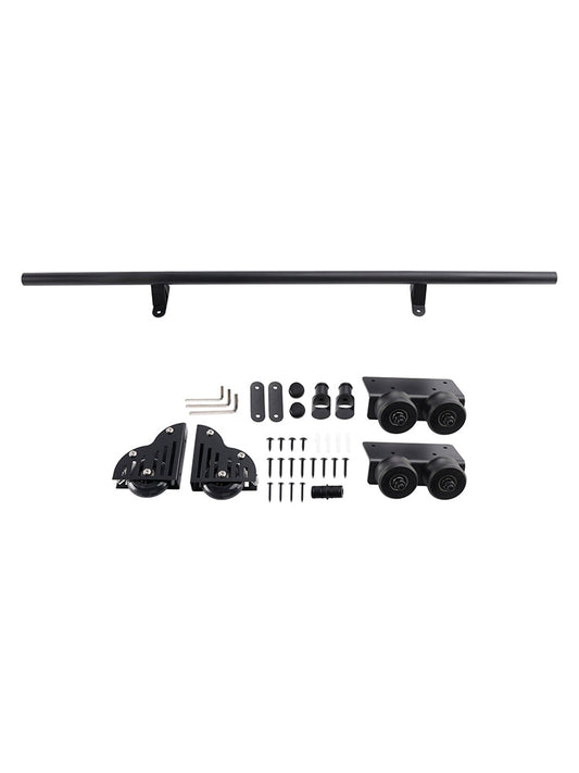 Rolling Library Sliding Ladder Hardware Kit with Brake 3.3FT Round Tube