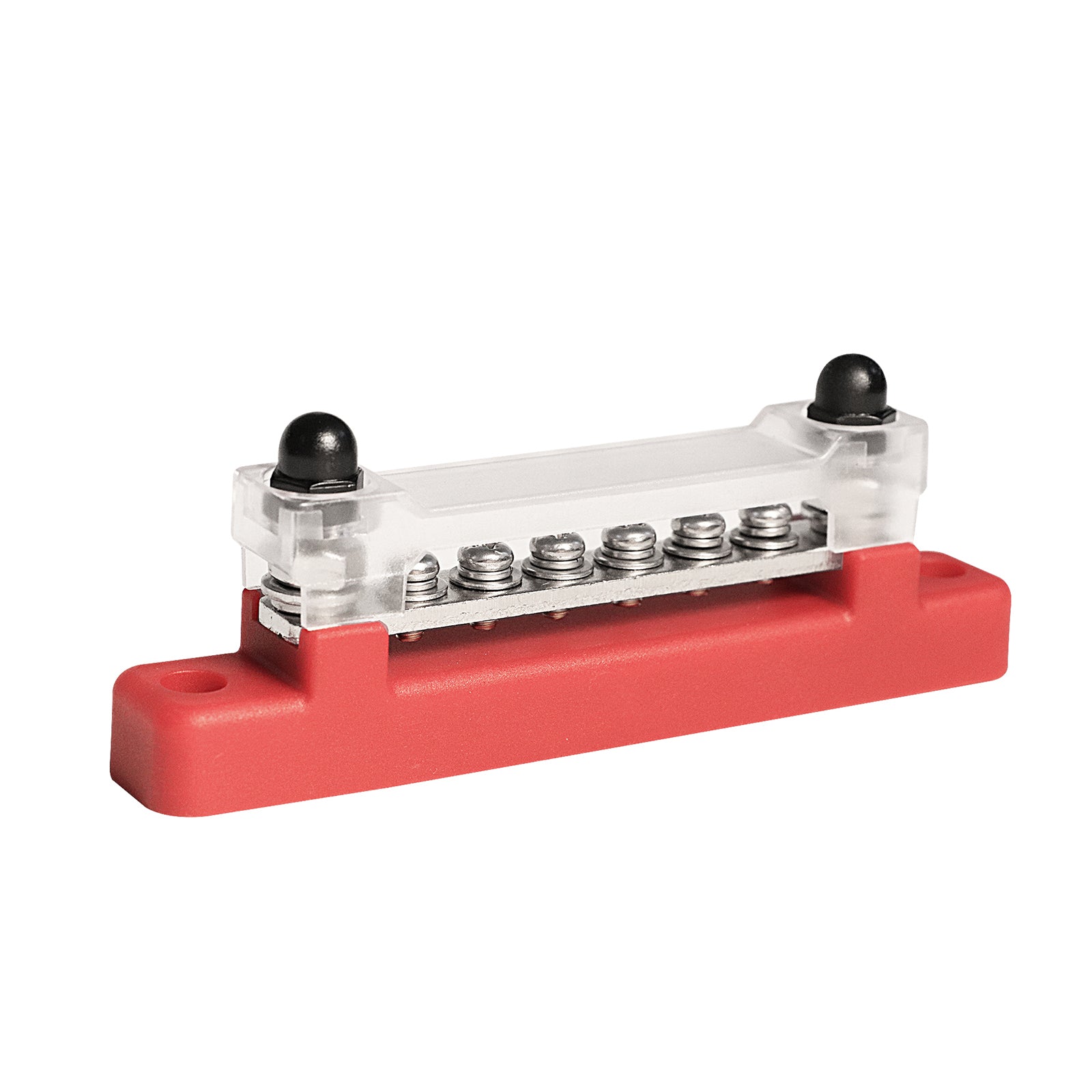 Red & Black 6-Terminal Bus Bar Kit (Pair), 150A Power & Ground Distribution Block with Covers for Boat, RV, Car